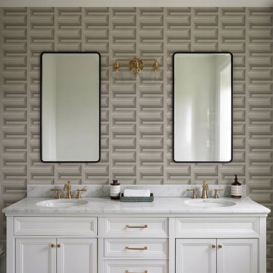 Designs Direct Embroidered Grecian Key Wallpaper
